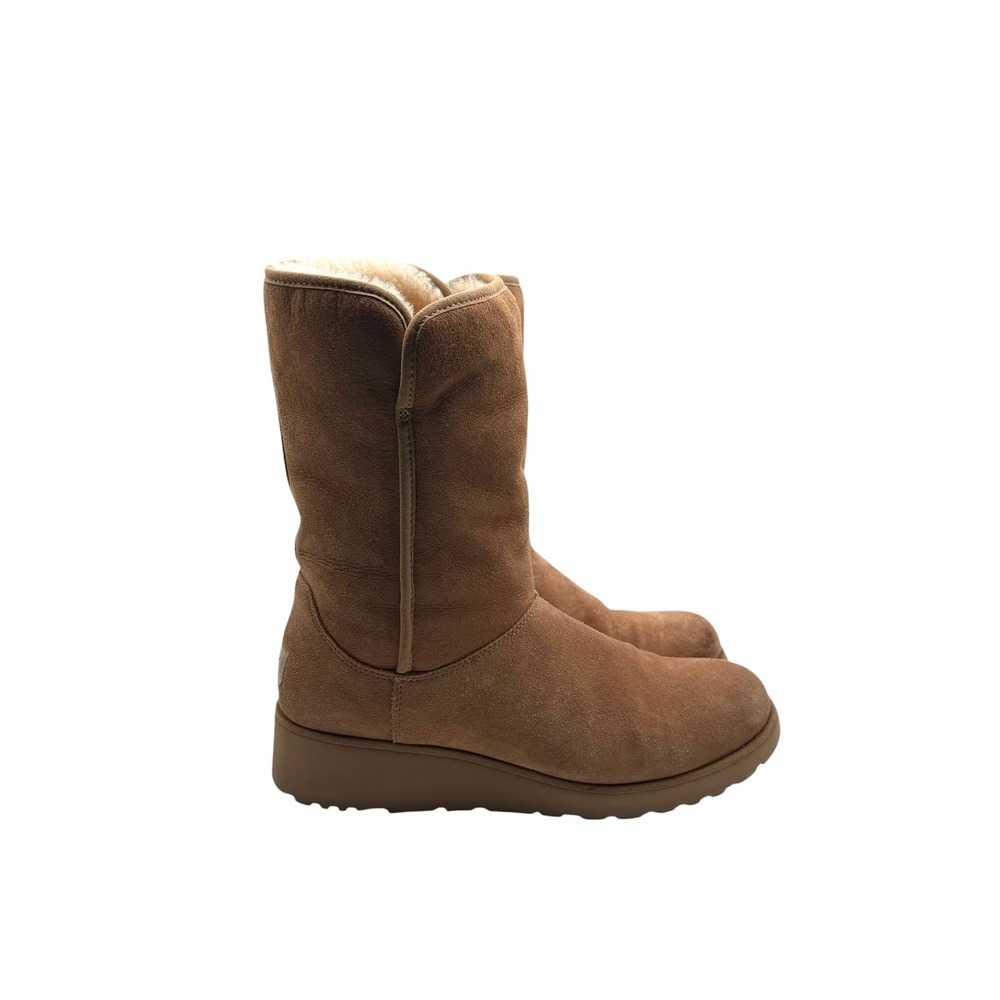 UGG‎ Amie Classic Slim Chestnut Suede Wedge Boots 1013428 Womens 10